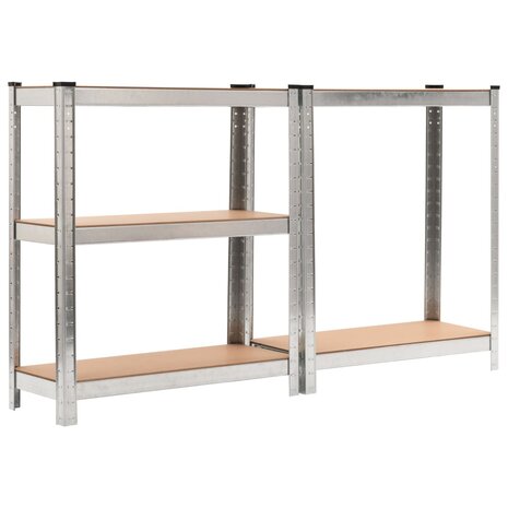 Opbergrek 5-laags staal en bewerkt hout zilverkleurig 4