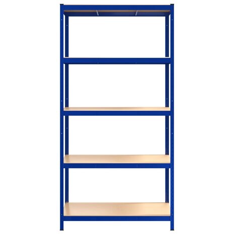 Opbergrek 5-laags staal en bewerkt hout blauw 4