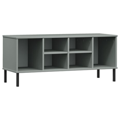 Schoenenrek met metalen poten OSLO 106x35x45 cm grenen grijs 2