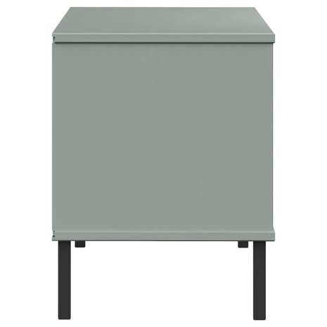 Schoenenrek met metalen poten OSLO 106x35x45 cm grenen grijs 5
