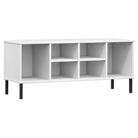 Schoenenrek met metalen poten OSLO 106x35x45 cm grenenhout wit 2
