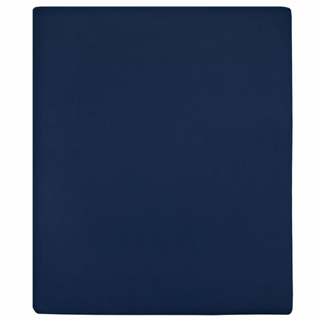Hoeslaken jersey 160x200 cm katoen marineblauw 1