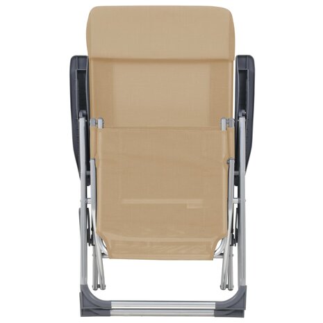 Campingstoelen met voetensteun 2 st inklapbaar textileen crème 4