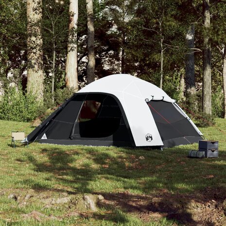 Koepeltent 6-persoons waterdicht verduisterend stof wit 3