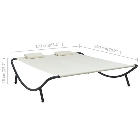 Loungebed stof crème 7