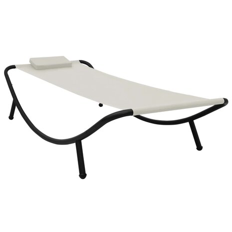 Tuinbed 200x90 cm staal crème 1