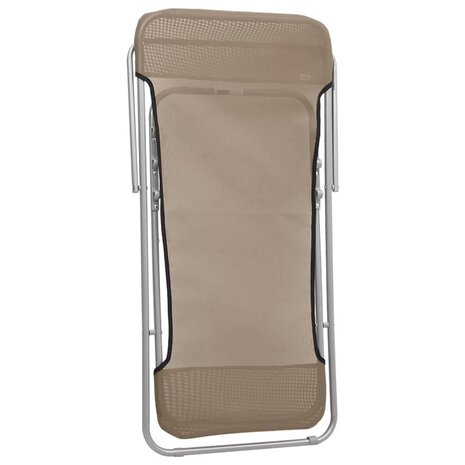 Strandstoelen 2 st textileen en gepoedercoat staal taupe 8