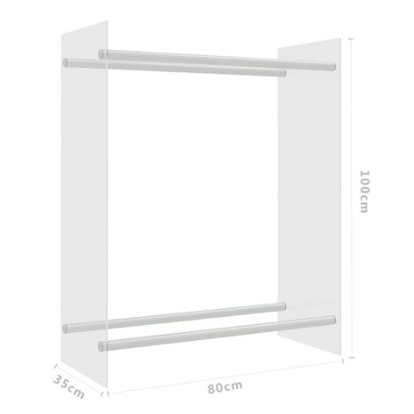Haardhoutrek 80x35x100 cm gehard glas transparant 6