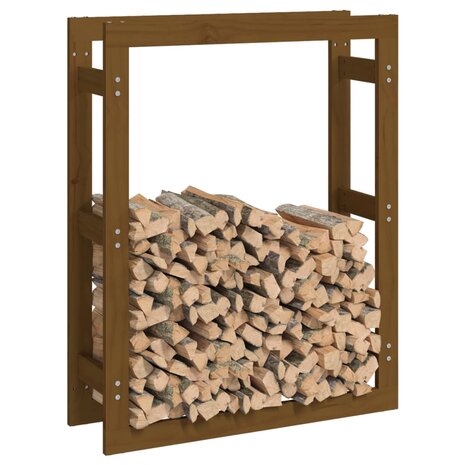 Haardhoutrek 80x25x100 cm massief grenenhout honingbruin 4