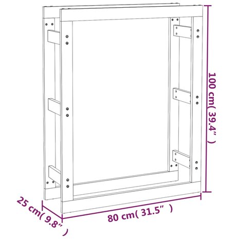 Haardhoutrek 80x25x100 cm massief grenenhout honingbruin 8