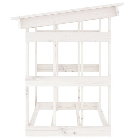 Haardhoutrek 108x64,5x77 cm massief grenenhout wit 6