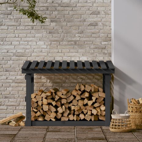 Haardhoutrek 108x64,5x77 cm massief grenenhout grijs 3