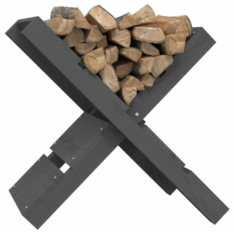 Houtblokhouder 47x39,5x48 cm massief grenenhout grijs 4