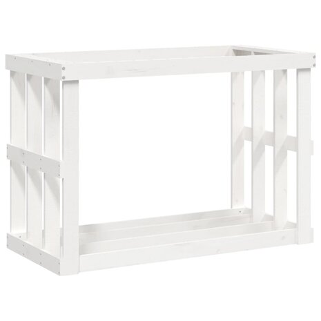 Houtblokhouder 108x52x74 cm massief grenenhout wit 2