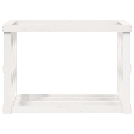 Houtblokhouder 108x52x74 cm massief grenenhout wit 5