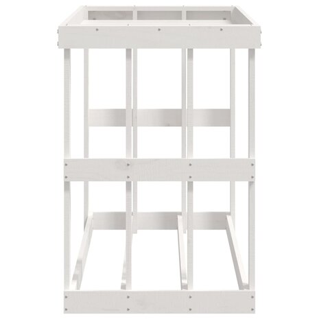 Houtblokhouder 108x52x74 cm massief grenenhout wit 6