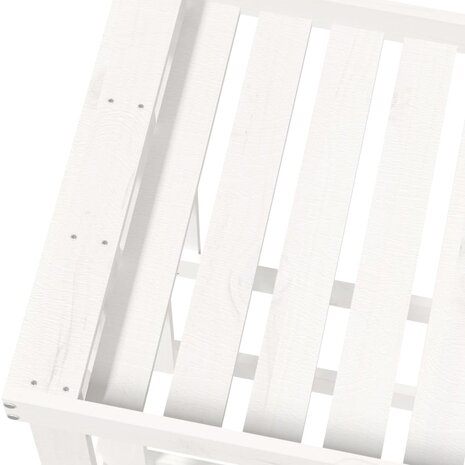 Houtblokhouder 108x52x74 cm massief grenenhout wit 7