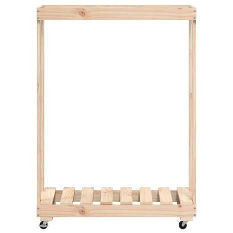Houtblokhouder met wielen 76,5x40x108 cm massief grenenhout 4