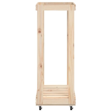 Houtblokhouder met wielen 76,5x40x108 cm massief grenenhout 5