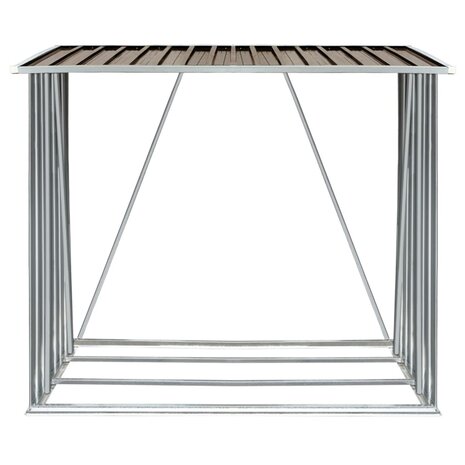 Haardhoutschuur 163x83x154 cm gegalvaniseerd staal bruin 5