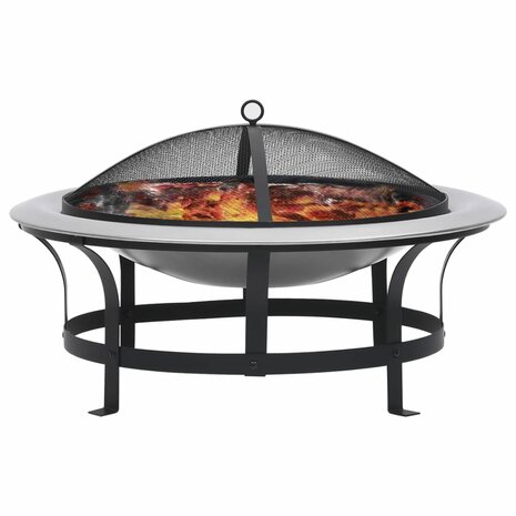 Tuinvuurplaats met grill 76 cm roestvrij staal 2