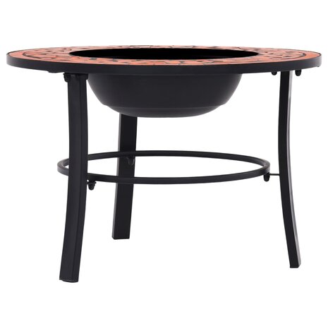 Vuurschaal mozaïek 68 cm keramiek terracottakleurig 3