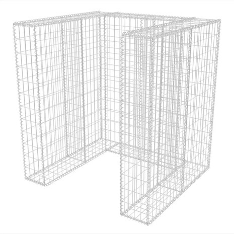 Schanskorf enkele vuilnisbak ombouw 110x100x120 cm staal 2