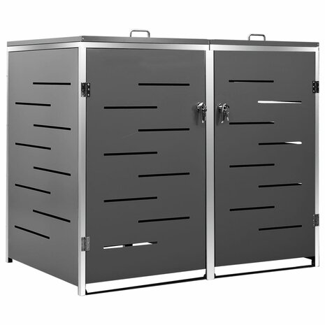 Containerberging dubbel 138x77,5x112,5 cm roestvrij staal 2