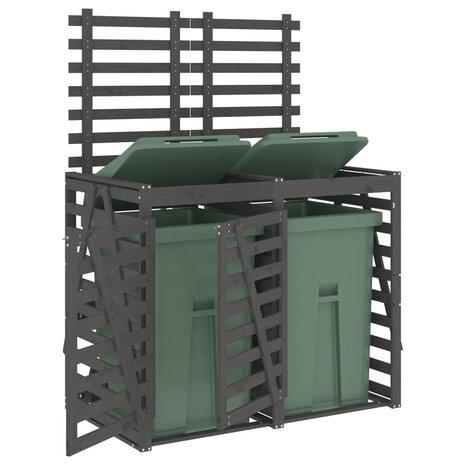 Containerberging dubbel massief grenenhout grijs 4