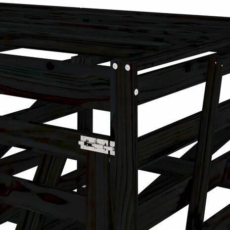 Containerberging dubbel massief grenenhout zwart 11