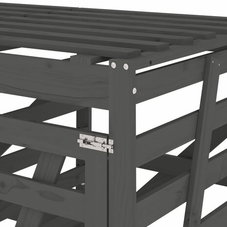 Containerberging drievoudig massief grenenhout grijs 11