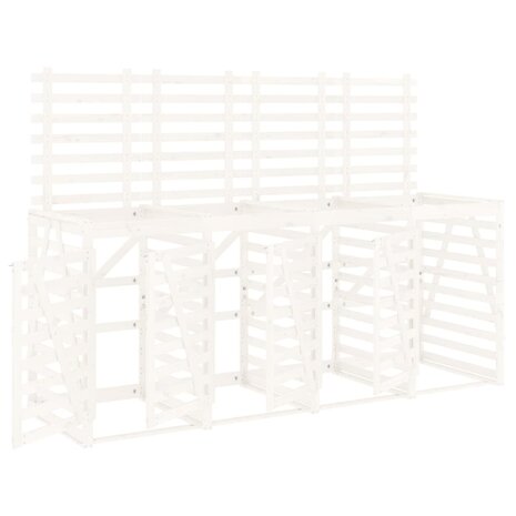 Containerberging viervoudig massief grenenhout wit 2