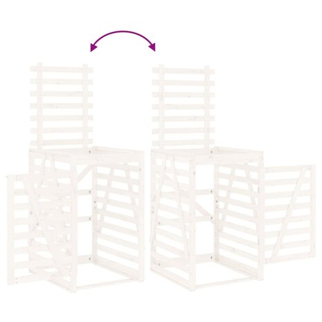 Containerberging viervoudig massief grenenhout wit 10