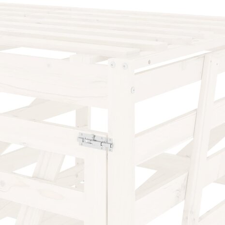 Containerberging viervoudig massief grenenhout wit 11