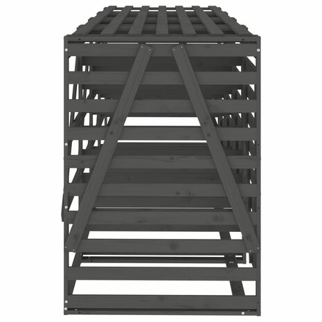 Containerberging viervoudig massief grenenhout grijs 7