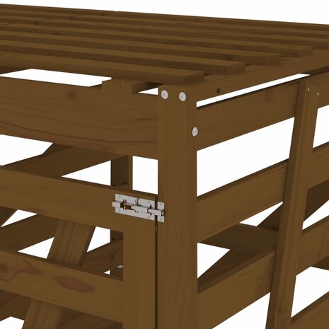 Containerberging viervoudig massief grenenhout honingbruin 11