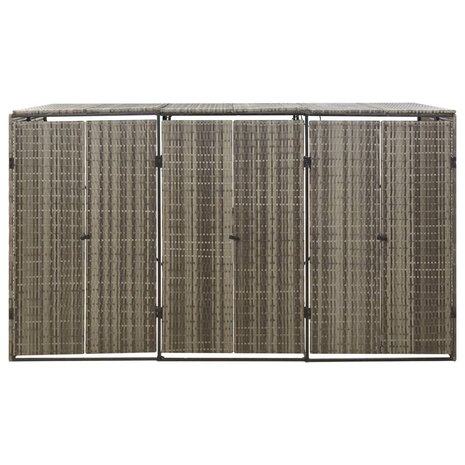 Containerberging driedubbel 207x80x117 cm poly rattan grijs 4