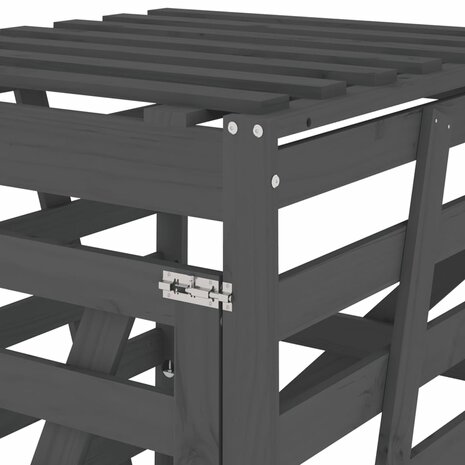 Containerberging 84x90x128,5 cm massief grenenhout grijs 10