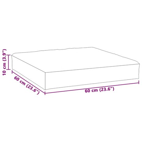 Palletkussen 60x60x10 cm stof gemêleerd wijnrood 6