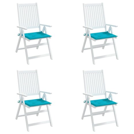 Tuinstoelkussens 4 st 40x40x3 cm stof turquoise 3