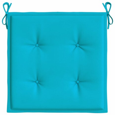 Tuinstoelkussens 4 st 40x40x3 cm stof turquoise 5