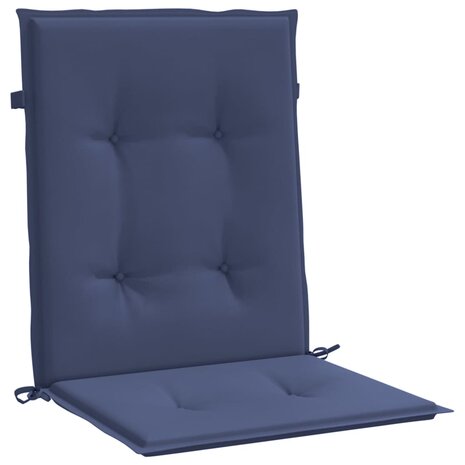 Stoelkussens 2 st lage rug stof marineblauw 4