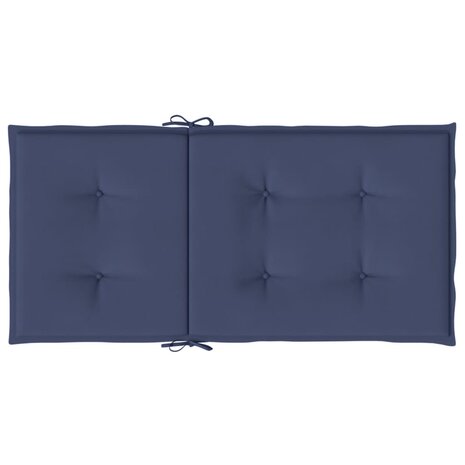 Stoelkussens 2 st lage rug stof marineblauw 6