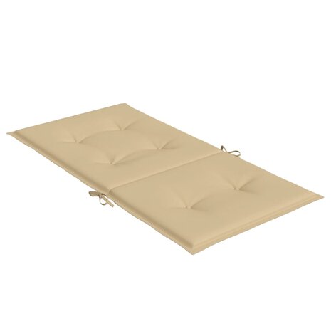 Stoelkussens 2 st lage rug 100x50x4 cm stof gemêleerd beige 5