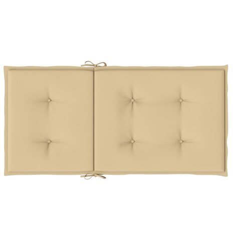 Stoelkussens 2 st lage rug 100x50x4 cm stof gemêleerd beige 6
