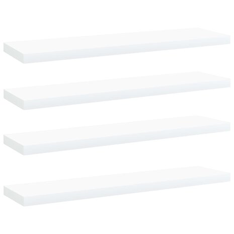 Wandschappen 4 st 40x10x1,5 cm bewerkt hout wit 1