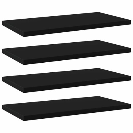 Wandschappen 4 st 40x20x1,5 cm bewerkt hout zwart 1