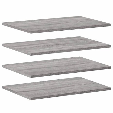 Wandschappen 4 st 60x40x1,5 cm bewerkt hout grijs sonoma eiken 2