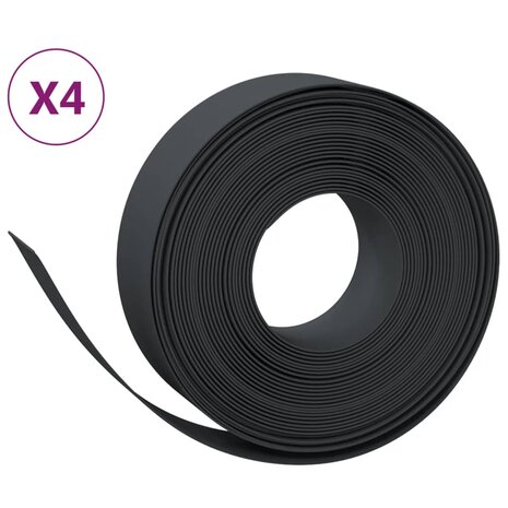Tuinranden 4 st 10 m 15 cm polyetheen zwart 2