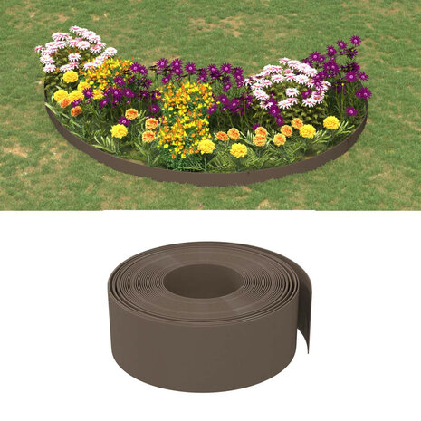 Tuinranden 3 st 10 m 20 cm polyetheen bruin 1
